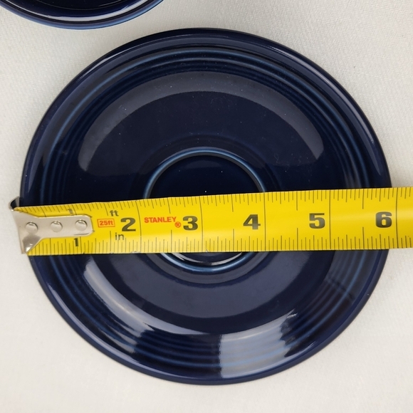 Fiesta Homer Laughlin Dark Blue Coffee/ Tea Mug Cup And Saucer Plate. - Picture 4 of 7